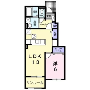 カーサ フィオーレ【1階】の間取り