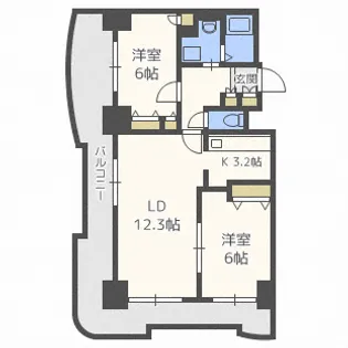ティアラ中島公園ウエストサイド【7階】の間取り