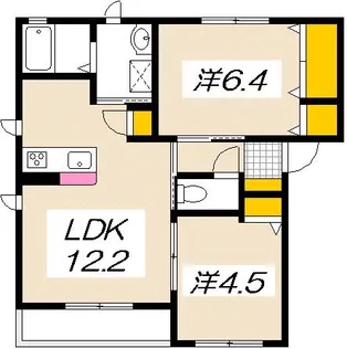 コンフォーザ庚午中【2階】の間取り