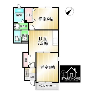 ヴィヴァーチェ春日野D【1階】の間取り