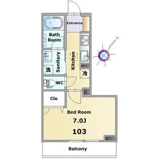 マスターグレイス穴川【1階】の間取り