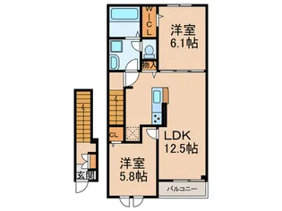 コンフォール北園【2階】の間取り