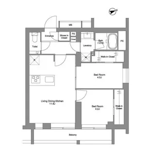 東京都新宿区四谷三栄町【マンション】の間取り