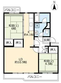 UR多摩ニュータウン豊ヶ丘【3階】の間取り