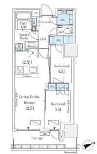 ロイヤルパークス品川【17階】の間取り