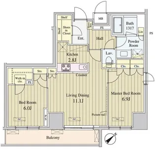 セリオ落合東中野【7階】の間取り