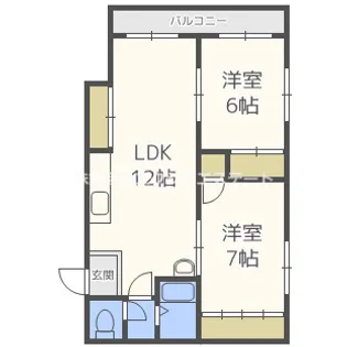 エクセレント川辺【4階】の間取り