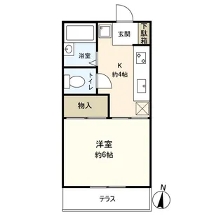 フラッツ西宮【1階】の間取り