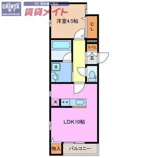 カーサバレンシア津新町【1階】の間取り