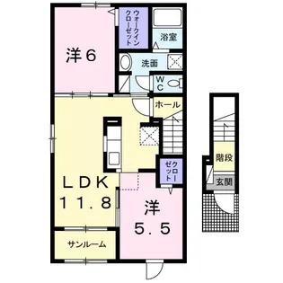 チェリー ミル F【2階】の間取り
