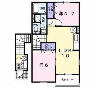 ヴィラージュ波風D【2階】の間取り