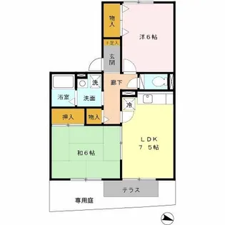 メゾン・ラフィーネ B棟【1階】の間取り