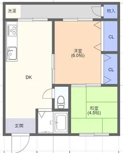門之内マンション2号棟【2階】の間取り