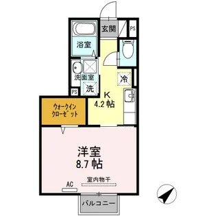 シャイン リーフ 山口 B棟【1階】の間取り