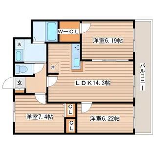 アルティザ仙台花京院【13階】の間取り