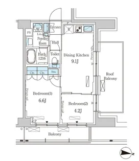 パークアクシス木場キャナル ウエスト【11階】の間取り
