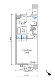クインテット恵比寿【4階】の間取り