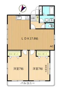 シャトーフロントナック3【1階】の間取り