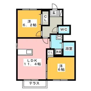 リベルテB【1階】の間取り