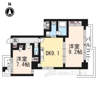 グラシオン西陣【3階】の間取り