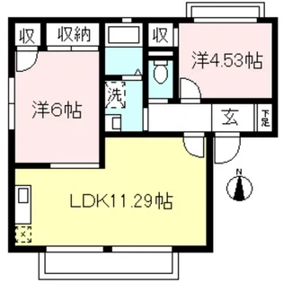 アメニティパレスA棟【1階】の間取り