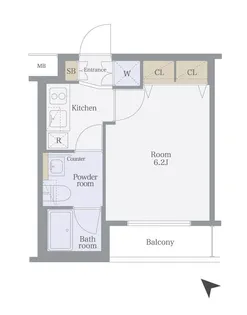 プレール・ドゥーク月島II【2階】の間取り