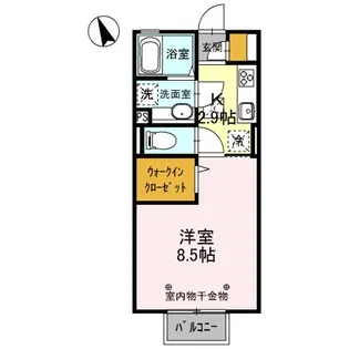 クワトロ ヤナギノ B【1階】の間取り