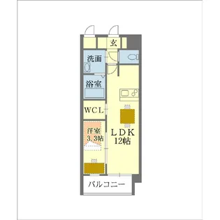 ルミナス九品寺【6階】の間取り
