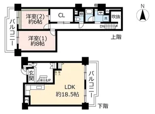 UR武庫川【8階】の間取り