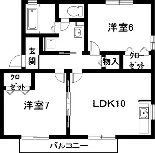 ルミエール水広下A棟【2階】の間取り