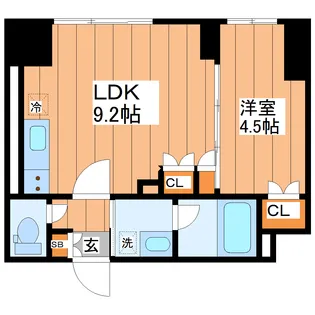 渡幸ベルメゾン五橋【4階】の間取り