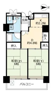 UR武庫川【21階】の間取り