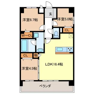 グランプレジール【10階】の間取り