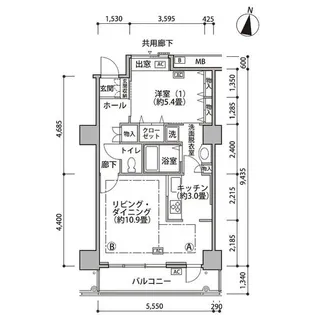 東雲キャナルコートCODAN18号棟【5階】の間取り
