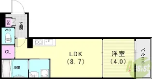AXIACITY神戸松原【3階】の間取り