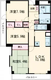 目黒本町マンション【3階】の間取り