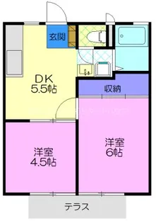 釜井ハイツ C【2階】の間取り