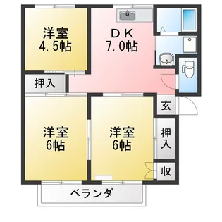ベルアネックス B棟【2階】の間取り