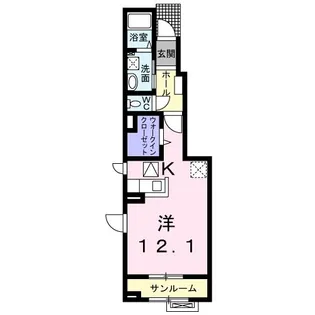 ラ・ルジュ・アン【1階】の間取り