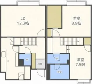 フラット宮ヶ丘【2階】の間取り