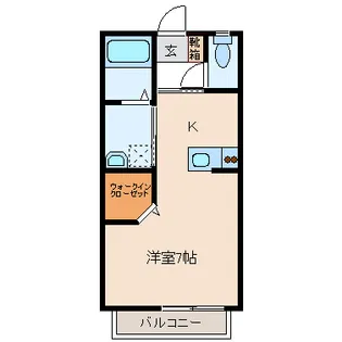 バリーハイツ田島C【2階】の間取り