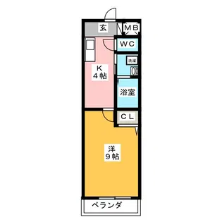 スカイハイツ八木【2階】の間取り