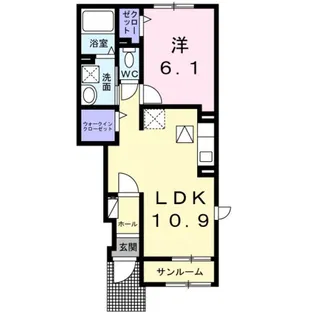ハレ ラキ A棟【1階】の間取り