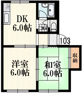 オークハウスA・B棟【1階】の間取り