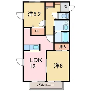 フォブールベルベール【3階】の間取り