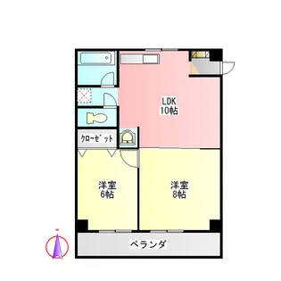 松原マンション【4階】の間取り