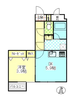 ライオンズマンション高田【7階】の間取り