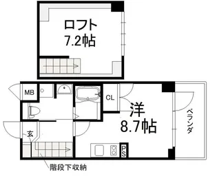 エスリード大阪シティーウエスト【8階】の間取り