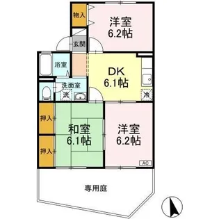 ルミエール楡木 A棟【1階】の間取り