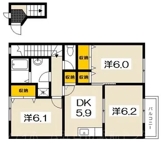 レッドローズ【2階】の間取り